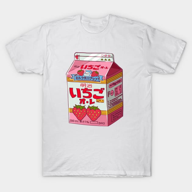 Strawberry milk print T-Shirt by AnGo